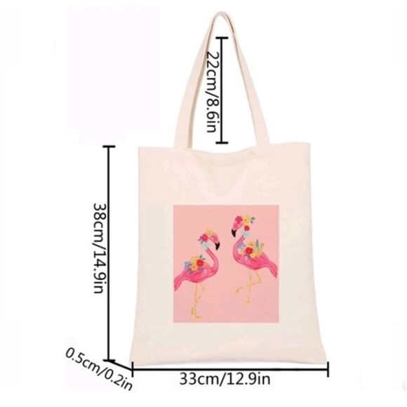 Tropical Flamingo Floral Tote Bag - Picture 2 of 5
